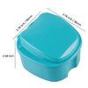 KISEER Denture Bath Case Cup Box Holder Storage Soak Container with Strainer Basket for Travel Cleaning (Light Blue)