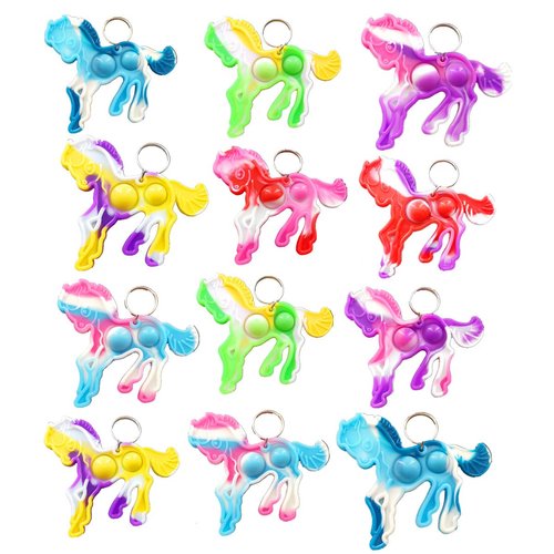 Roaqua 20 Packs Small Horse Mini Pop Fidget, Autism Sensory Birthday Birthday Party Favors Gifts for School Classroom, Adult and Kids