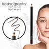 Bodyography Cream Eye Pencil (Black Walnut): Dark Brown Salon Wooden Waterproof Makeup Pencil w/ Coconut Oil | Long-Wearing, Cruelty-Free, Gluten-Free, Paraben-Free