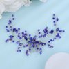 Teyglen Flower Wedding Hair Comb Bridal Blue Rhinestone Hair Comb Headband Wedding Hair Accessories Flower Headpiece Bridal Crystal Hair Piece for Women Girls