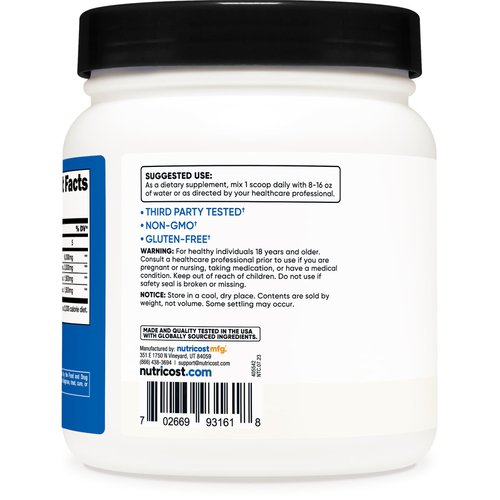 Nutricost BCAA Powder 2:1:1 (90 Servings, No Flavor Added) - Branched Chain Amino Acids