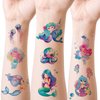Yobbai Glitter Temporary Tattoo for Kids, Mixed Styles Unicorn Mermaid Tattoo Stickers for Birthday Party Favors Goodie Bags Stuffers Party Fillers, Hand Face Waterproof Fake Tattoos