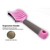 Zabolight Premium Vent Boar Bristle Hair Brush Vented Detangling Oversize Hair Brush for Thick Long Curly Hair, Curved Fast Blow Drying Brush for Women & Men (Pink)