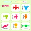 Toddler Textured Suction Cup Toys, 40 PCS Kids Bath Toys Ages 4-8, Sensory Sucker Toys for Baby Age 3, Travel Window Shower Bathtub Toys, Montessori Stress Release Ideal Gifts for Boys Girls