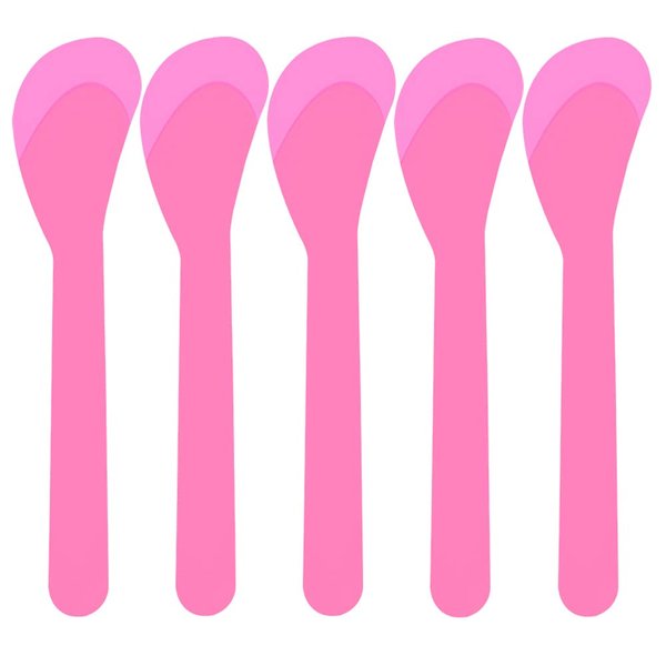 50 Pieces Plastic Facial Cream Mask Spatula Spoon 5 Inch Mask Cream Cosmetic Spoon Plastic Cosmetic Spatula Makeup Mask Spatula Makeup Mask Spoons Facial Cream Scoop, Pink