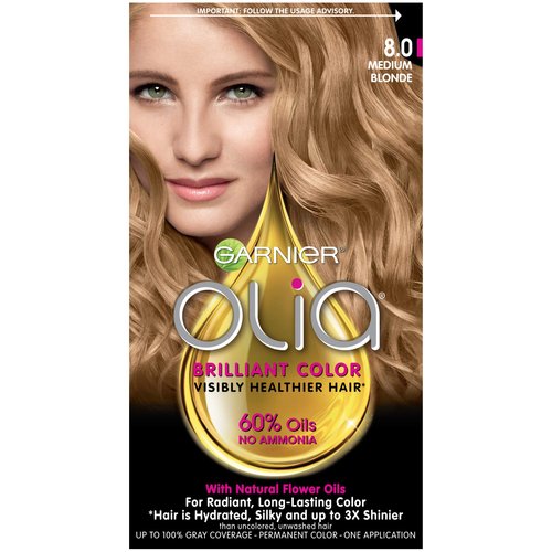 Garnier Olia Ammonia Free Hair Color [8.0] Medium Blonde 1 Each (Pack of 3)