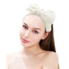 AOPRIE SPA Headbands for Washing Face Makeup Headbands with Bow Hair Band Women Facial Head Band Wrist Towel Wraps For Shower Face Mask White Gray, 6 Pack