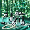 modelones Ethereal Green Gel Nail Polish Set - 6 Colors Mermaid Lagoon Gel Polish Kit Dark Green Glitter Turquoise Soak Off Gel Polish Summer Holiday Gifts Home DIY Salon for Women