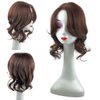 Natural Wavy 14" Middle Part Hair Topper 10x13cm Mixed Hair Clip in French Style Wig Light Brown
