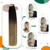 Easyouth Hair Extensions Tape in Human Hair Ombre Black to Medium Brown Mixed Blonde Tape in Extensions Human Hair Seamless Glue in Hair Extensions Ombre 18Inch 20pcs 40g