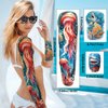 46 Sheets Temporary Tattoo for Men Women, 8 Full Arm Shark Dolphin Fake Tattoos, 8 Half Arm Ocean Jellyfish Turtle Fish Fake Tattoos, 30 Tiny for Adults Kids Body Tattoos Stickers Waterproof Realistic