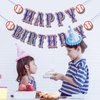 Baseball Birthday Party Decorations, Navy Blue Baseball Happy Birthday Backdrop Themed Garland Bunting Indoor&Outdoor Birthday Party Supplies for Sport Lover