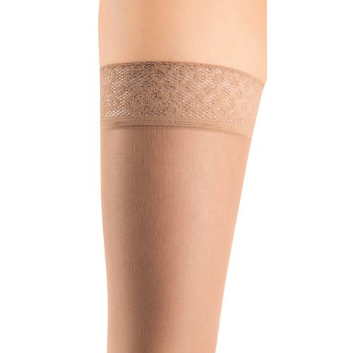 mediven sheer & soft for Women, 20-30 mmHg Thigh High w/Lace Silicone Top Band Closed Toe Compression Stockings, Natural, II-Standard