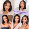 Bye Bye Knots Bob Wig Human Hair Pre Bleached Invisible Knots 13x4 HD Lace Front Bob Wigs Human Hair Glueless Wigs Human Hair Pre Plucked 150% Density Short Bob Wigs for Black Women 12 Inch