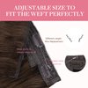 GOO GOO Wire Hair Extensions Real Human Hair, 14inch 75g Chocolate Brown, Invisible Wire Hair Extensions with Transparent, Seamless Fish Line Hairpiece, Straight Remy Hair Extensions
