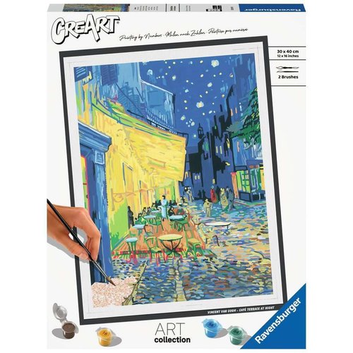 Ravensburger Van Gogh: Café Terrace at Night Paint by Numbers Kit for Adults - 23519 - Painting Arts and Crafts for Ages 14 and Up