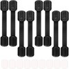 8 Pack Black Child/Baby Safety Cabinet Locks - Maveek Adjustable Strap Baby Proof Latches with No Trapped Fingers for Cupboard/Drawers/Closet/Toilet Seat/Oven and Fridge, Free 9 Extra Adhesive Pads