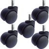 AccessBuy Office Chair Caster Wheel 2 Inch Universal Standard Size Computer Gaming Chair Caster Wheels Replacement Set of 5 (Black)