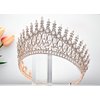 Rose Gold Crown for Women Cubic Zirconia Royal Queen Pageant Crowns Big Bridal Tiara Headband for Wedding Prom Quinceanera Birthday Party Costume