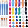Extrapins 6 Pack Mini Paint Set,Washable Acrylic Paint Strips Set for Kids & Adults,12 Filled Paint Strips in 12 Colors,12 Brushes,6 Mixing Palettes,3 Big Brushes