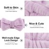 AMCAMI Spa Headband, Headband for Washing Face, Makeup Headband Coral Fleece Non-Slip Hairlace for Women Fluffy Shower Headbands Elastic Headwraps, Bow Hair Band 8PCS