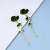 Sttiafay Vintage Green Lotus Leaf Earrings Lotus Leaf Drop Earrings Gold Long Leaf Tassel Earrings Green Flower Stud Earrings Jewelry for Women