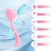 Silicone Manual Facial Cleansing Brush, NADUSEP 2 Pack Skin Friendly Soft Bristles Waterproof Face Scrubber Exfoliating Brush for Blackheads Whiteheads Makeup Residues Removal (Blue, Pink)