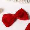 Red Velvet Ribbon Hair Bow Clips 4" Christmas Valentines New Year Gift Fall Alligator Barrettes Hair Pins Party Dress outfit Decor Accessory for Teen Toddler Girls Kids Women