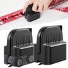 2Pcs Wrapping Paper Cutter, Gift Wrap Cutter with 2 Replaceable Blade 4 Wheels Compact Christmas Gift Wrapping Paper Roll Cutter Tool Black