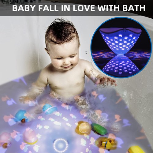 Floating Bathtub Light, Swimming Pool Lights with Colorful Fish Pattern for Light up Bath Toys, Aquariums, Party Decoration Lights (3AAA Batteries Powered, Not Included)