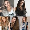 Thin Dreadlock Extensions 24 Inch 20 Strands Soft Natural Black 0.6 cm Width Hair Loc Extensions Reggae Style Hair Crochet Braiding Hair for Women and Men