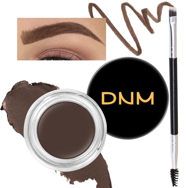 evpct 2Pcs Eyebrow Gel Pomade Dark brown Shaping Kit with Dual-ended Brush Eyebrow Styling Gel Kit Long Lasting Waterproof Colored Eyebrow Gel Paint Pencil Tinting Kit pintura de cejas, Dark Brown