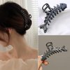 Fish Bone Hair Clips Claw Metal Black Hair Claws 1Pcs Fish Bone Shape Hair Jaw Clamps Hair Accessories Non-slips Hair Styling Catch Clips Hairpins for Women Thick or Thin Hair Decorations