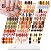 XEAOHESY 30 Sheets Maple Leaf Theme Halloween Stick On Nail Polish Strips with Nail File Nail Stickers Decals Holiday Full Nail Wraps for Women Halloween Nail Art