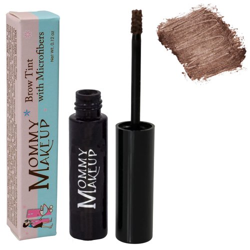 Brow Tint with Microfibers in Sable (A Warm Deep Brown) Natural Looking Eyebrow Makeup, Cover Gray Hairs - Water Resistant, Clump Free, Long Lasting Tinted Brow Gel by Mommy Makeup