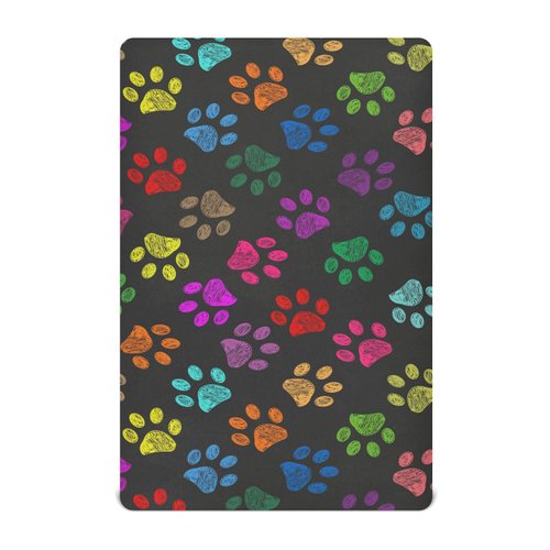 KICPOAY Fitted Crib Sheets Colorful Dog Paws Stretchy Portable Playard Sheets for Baby Toddler, Breathable Soft Mini Crib Mattress 52 x 28 in for Boys and Girls