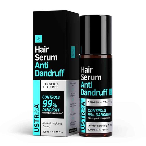 Ustraa Hair Serum Anti Dandruff for Men - 200ml - With Ginger & Tea Tree, Fights Dandruff - No Sulphate, No Harmful Chemicals