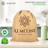 Almooni Premium Egyptian Exfoliating Loofah Pad Body Scrubber - Rectangular loofa Shape - Made with Natural Egyptian Shower lufa Sponge That Gets You Clean, Not Just Spreading Soap (2 Pack)