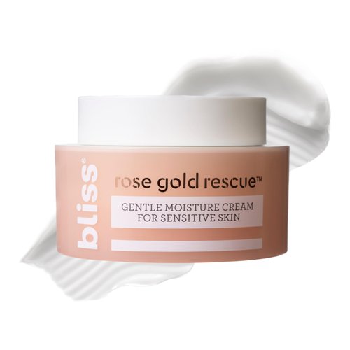 Bliss Rose Gold Rescue Moisturizer - 1.5 Oz - Gentle Face Cream - Soothing Rose Water & Nourishing Colloidal Gold for Sensitive Skin - Fragrance-Free - Clean - Vegan & Cruelty-Free