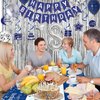 18th Birthday Decorations for Boys and Girls Blue Silver, Happy 18th Birthday Decorations Banner Birthday Balloons Number 18 Tablecloth Fringe Curtains Hanging Swirls, 18 Years Old Bday Party Supplies