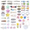 Hair Accessories Set, Hair Accessories Gifts Designed for Girls, 53 pcs of Unique Cute Hair Clips and Hair Ties, Hair Accessories Box with Makeup Mirror and Stickers