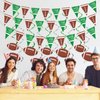 QOUBAI 52PCS Football Party Decorations Pre-Strung Football Hanging Swirls Garland Triangle Flags Sports Cutouts Foil Streamers Football Party Banners for Game Day Tailgate Birthday Party Supplies