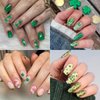 10 Sheets St Patrick’s Day Nail Stickers Green Shamrock Nail Art Stickers Self Adhesive Four-leaf Clover Leaf Nail Decals Luck of Irish Nail Supplies for Women Girls Saint Patrick's Day Manicure Decor