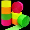 800 feet Glow Party Neon Streamer Decorations Glow Crepe Paper Streamers UV Reactive Fluorescent Neon Paper Streamers Glow in The Dark Party Supplies and Decorations Wedding Birthday Blacklight Party