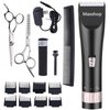 Maxshop Professional Hair Clippers for Men and Babies Quiet Clippers Cordless Haircut kit with Charging Dock, 8 Comb Guides, 2 Scissors,1 Hair Comb Self Hair Cutting System (Black)