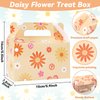 24 Pcs Daisy Flower Treat Boxes Party Supplies Hippie Daisy Flower Summer Party Favors Goodie Gift Boxes for Girls Birthday Baby Shower Wedding Party Decorations Retro Hippie Boho Treat Candy Box Home