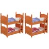 Veemoon 2 Pack Dollhouse Mini Bed Miniatures Bunk Bed Small Double Bed Dollhouse Stackable Bed Dollhouse Furniture Decoration Accessories DIY Doll House Room Decor