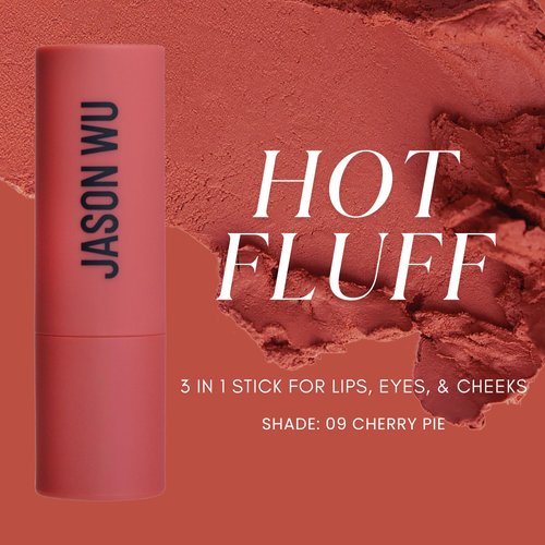 Jason Wu Beauty Hot Fluff Modern Matte Lipstick - 3-in-1 Lipstick, Blush, Shadow, 3.8g 0.134oz (Cherry Pie, 3.8g)