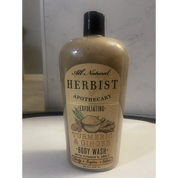 HERBIST All Natural Apothecary Exfoliating Body Wash (Tumeric & Ginger with Vitamin E & C)