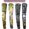 iToolai Temporary Tattoo Sleeves for Men, 8 pcs Set UV Protection Cooling Tattoo Arm Sleeves Slip on(Buddha Designs)
